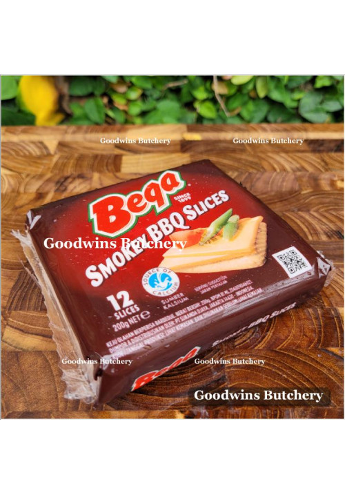 Cheese Bega Australia sliced cheese SMOKEY BBQ chilled 12pcs 200g